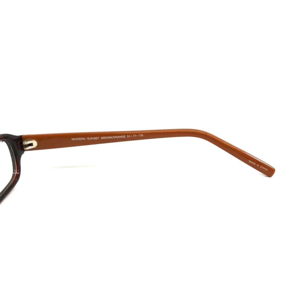 Modern Eyeglasses Frames SUNSET BROWN/ORANGE Rectangle Full Rim 51-17-135